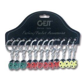 Cartella 12 portachiavi mini Ladybug finiture assortite