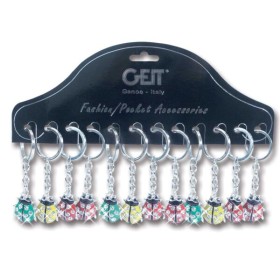 Cartella 12 portachiavi Cristal Ladybug finiture assortite