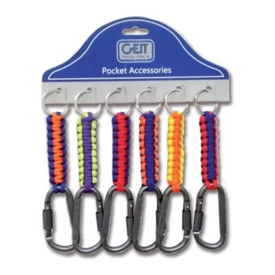 Cartella 6 portachiavi Cord-Band Hook in cordino ass. Neon