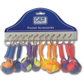 Cartella 12 portachiavi Cord-Ball in cordino ass. Neon