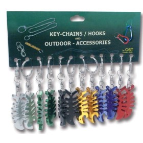 Cartella 12 portachiavi Fish Bone pesce colori assortiti