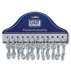 Cartella 12 moschettoni CH cm. 7,2 + anello nichel