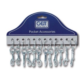 Cartella 12 moschettoni CH cm. 8,5 + anello nichel