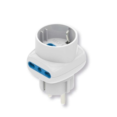 Adattatore 3 Vie 16A Bianco