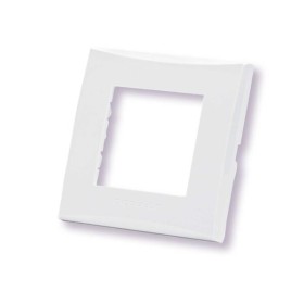 Placca 2 moduli bianco serie Plana