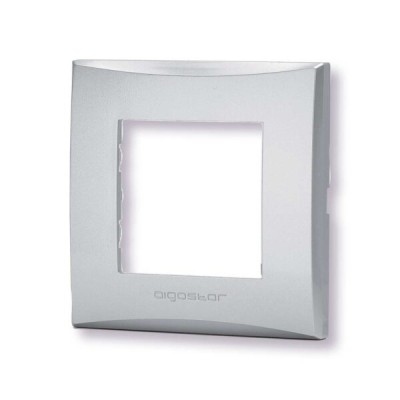 Placca 2 moduli argento serie Plana