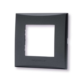 Placca 2 moduli nero serie Plana