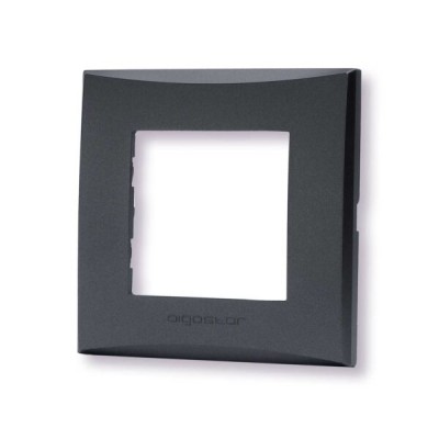 Placca 2 moduli nero serie Plana