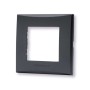 Placca 2 moduli nero serie Plana