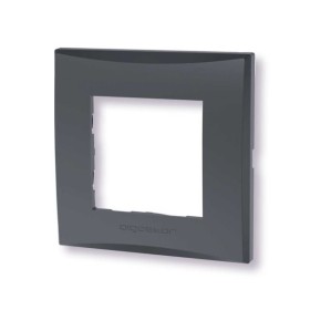 Placca 2 moduli grigio serie Plana