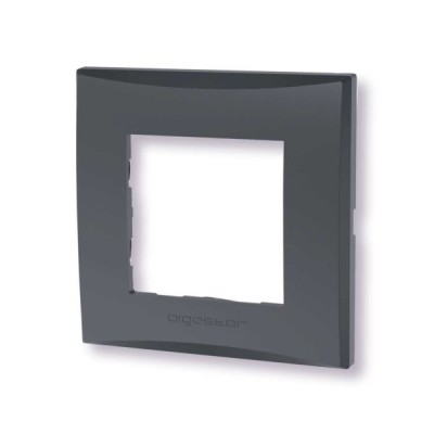 Placca 2 moduli grigio serie Plana