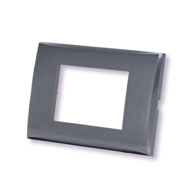 Placca 3 moduli grigio serie Plana