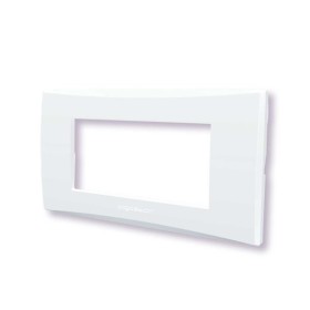 Placca 4 moduli bianco serie Plana
