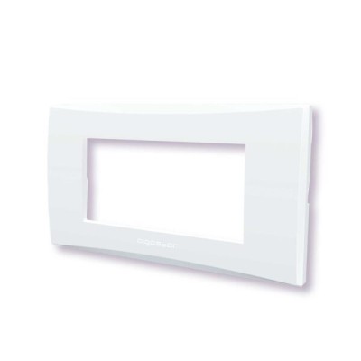 Placca 4 moduli bianco serie Plana