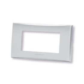 Placca 4 moduli argento serie Plana