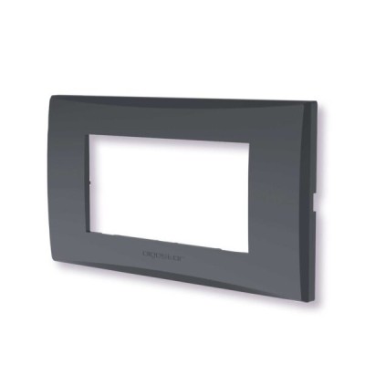 Placca 4 moduli grigio serie Plana