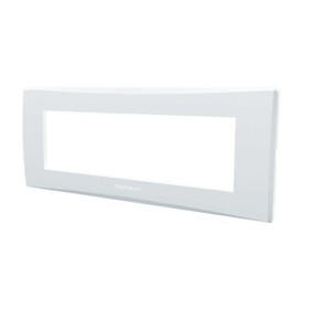 Placca 7 moduli bianco serie Plana