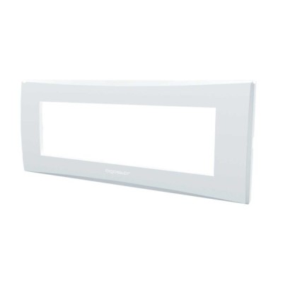 Placca 7 moduli bianco serie Plana