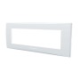 Placca 7 moduli bianco serie Plana