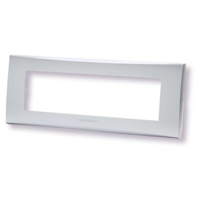 Placca 7 moduli argento serie Plana