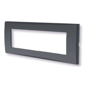 Placca 7 moduli grigio serie Plana