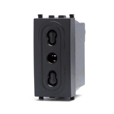 Presa P17/11 nero Serie Plana