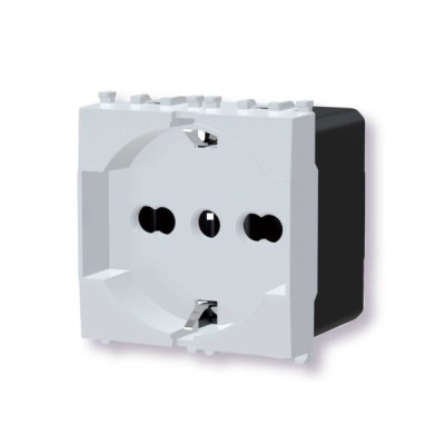 Presa Schuko bianco Serie Plana