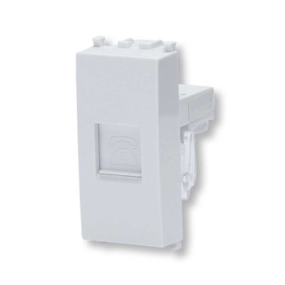 Presa telefonica bianco Serie Plana