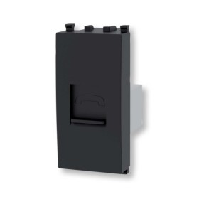Presa telefonica nero Serie Plana
