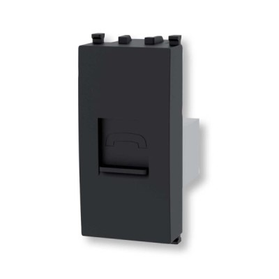 Presa telefonica nero Serie Plana