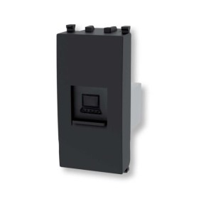 Presa Ethernet nero Serie Plana