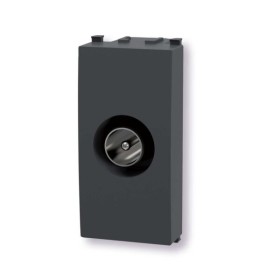 Presa antenna TV (maschio) nero Serie Plana