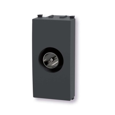 Presa antenna TV (maschio) nero Serie Plana