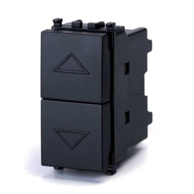 Interruttore tapparella nero Serie Plana