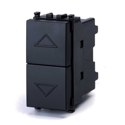 Interruttore tapparella nero Serie Plana