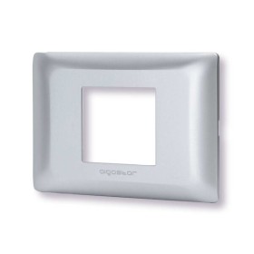 Placca 2 moduli argento serie Matix