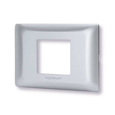 Placca 2 moduli argento serie Matix