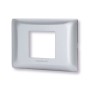 Placca 2 moduli argento serie Matix