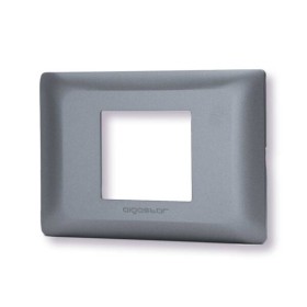 Placca 2 moduli grigio serie Matix