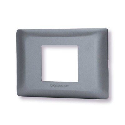 Placca 2 moduli grigio serie Matix