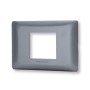 Placca 2 moduli grigio serie Matix