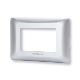 Placca 3 moduli argento serie Matix