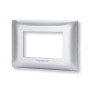 Placca 3 moduli argento serie Matix