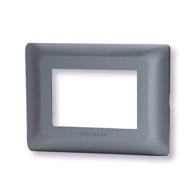 Placca 3 moduli grigio serie Matix