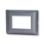 Placca 3 moduli grigio serie Matix