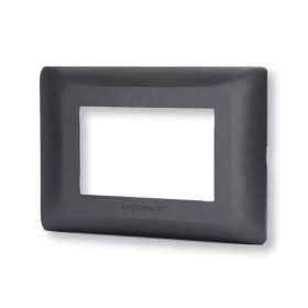 Placca 3 moduli nero serie Matix