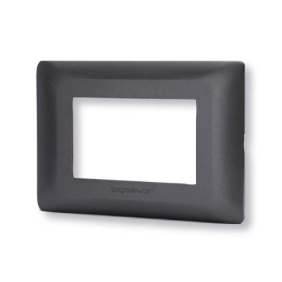 Placca 3 moduli nero serie Matix