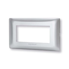 Placca 4 moduli argento serie Matix