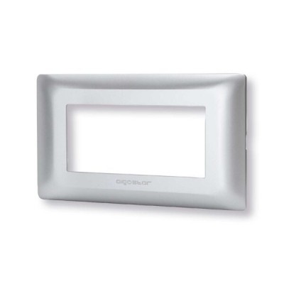 Placca 4 moduli argento serie Matix
