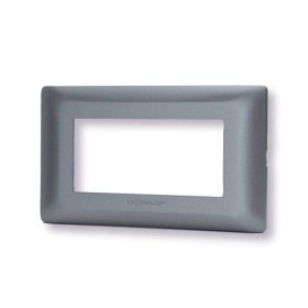 Placca 4 moduli grigio serie Matix
